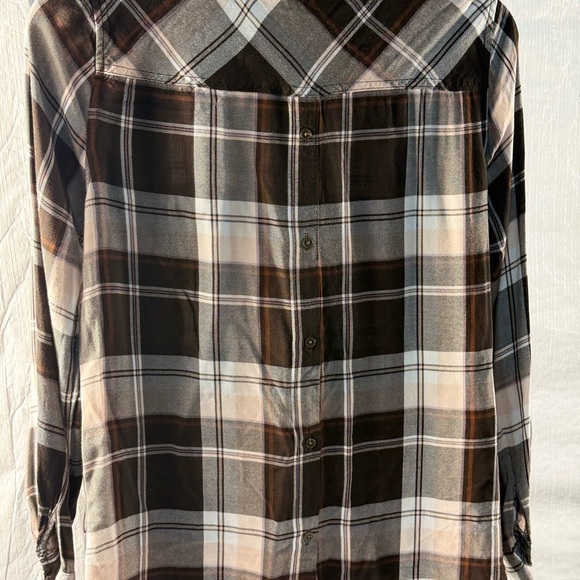Versona Cream and Brown Blouse with buttons on the back - Picture 3 of 3